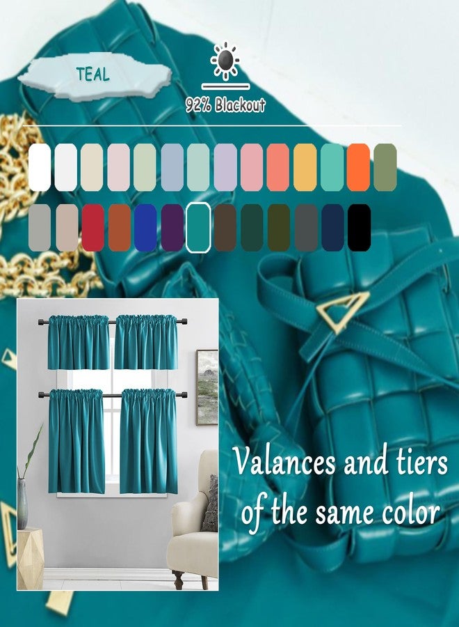 DONREN 108 Inches Length Rod Pocket Curtains - 2 Panel Blackout Thermal Insulated Drapes Curtains for Living Room Bedroom (Teal,52 X 108 Inch) - Image 3